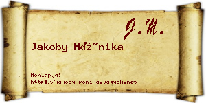 Jakoby Mónika névjegykártya
